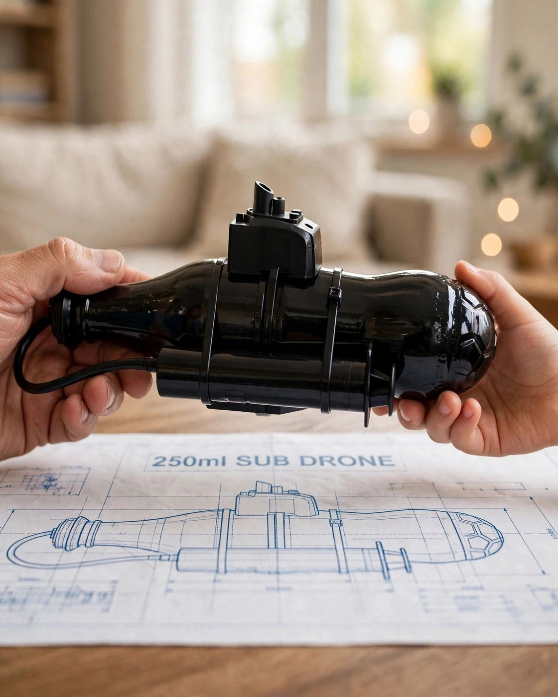 Protótipo de submarino desenvolvido em uma experiência SubLab